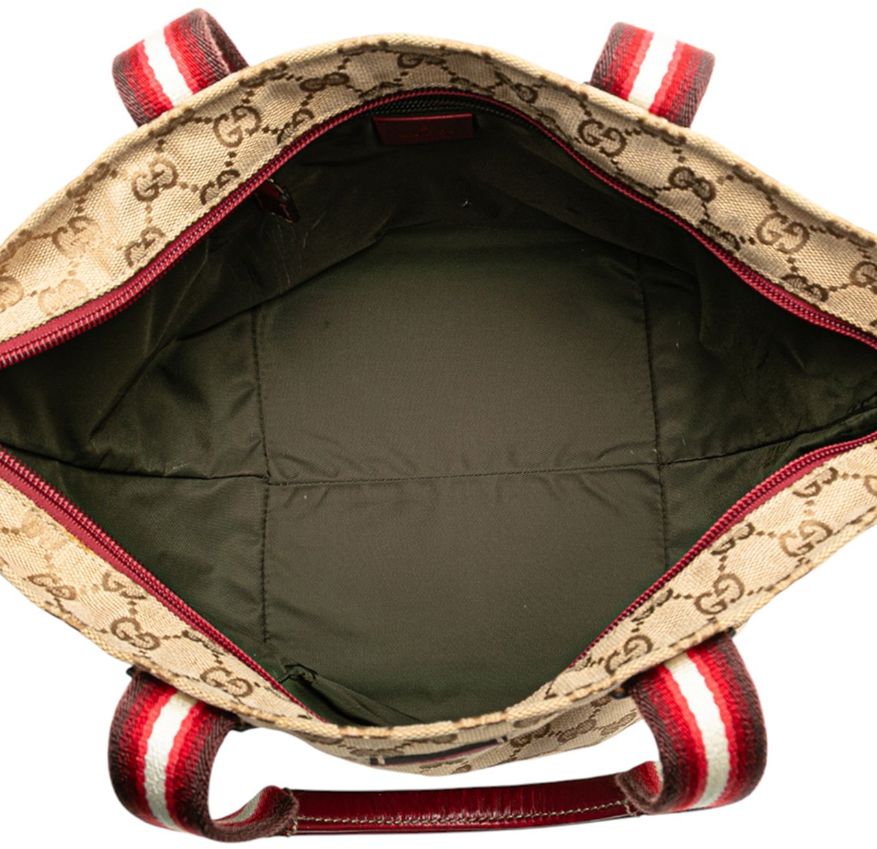 Gucci GG Canvas Web Handbag Bruin