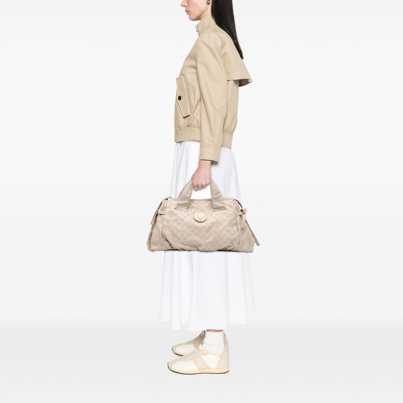 Gucci Medium Guccissima Hysteria Tote Bruin