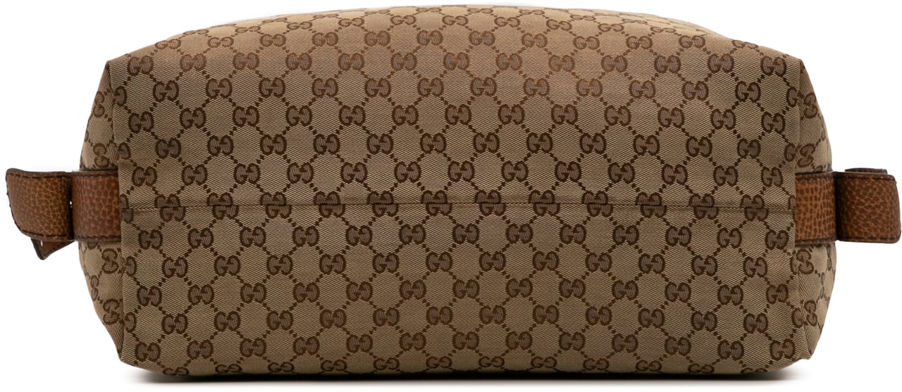 Gucci Large GG Canvas Bamboo Bar Tote Bruin