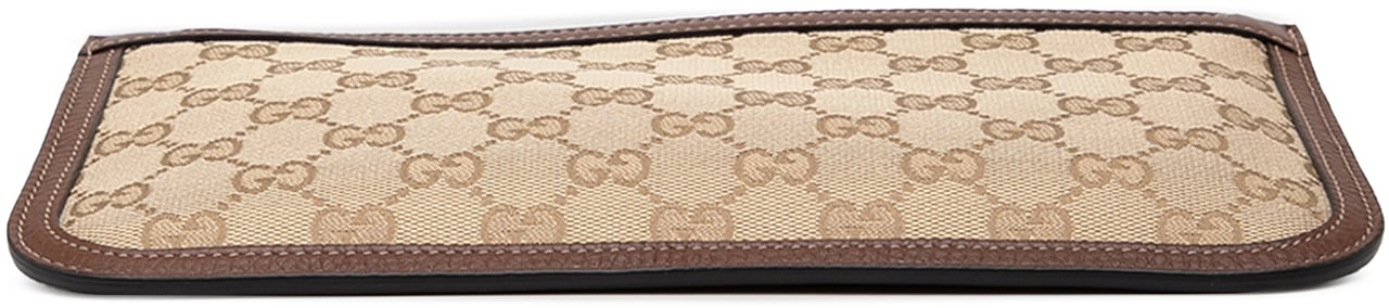 Gucci GG Canvas Wristlet Pouch Bruin