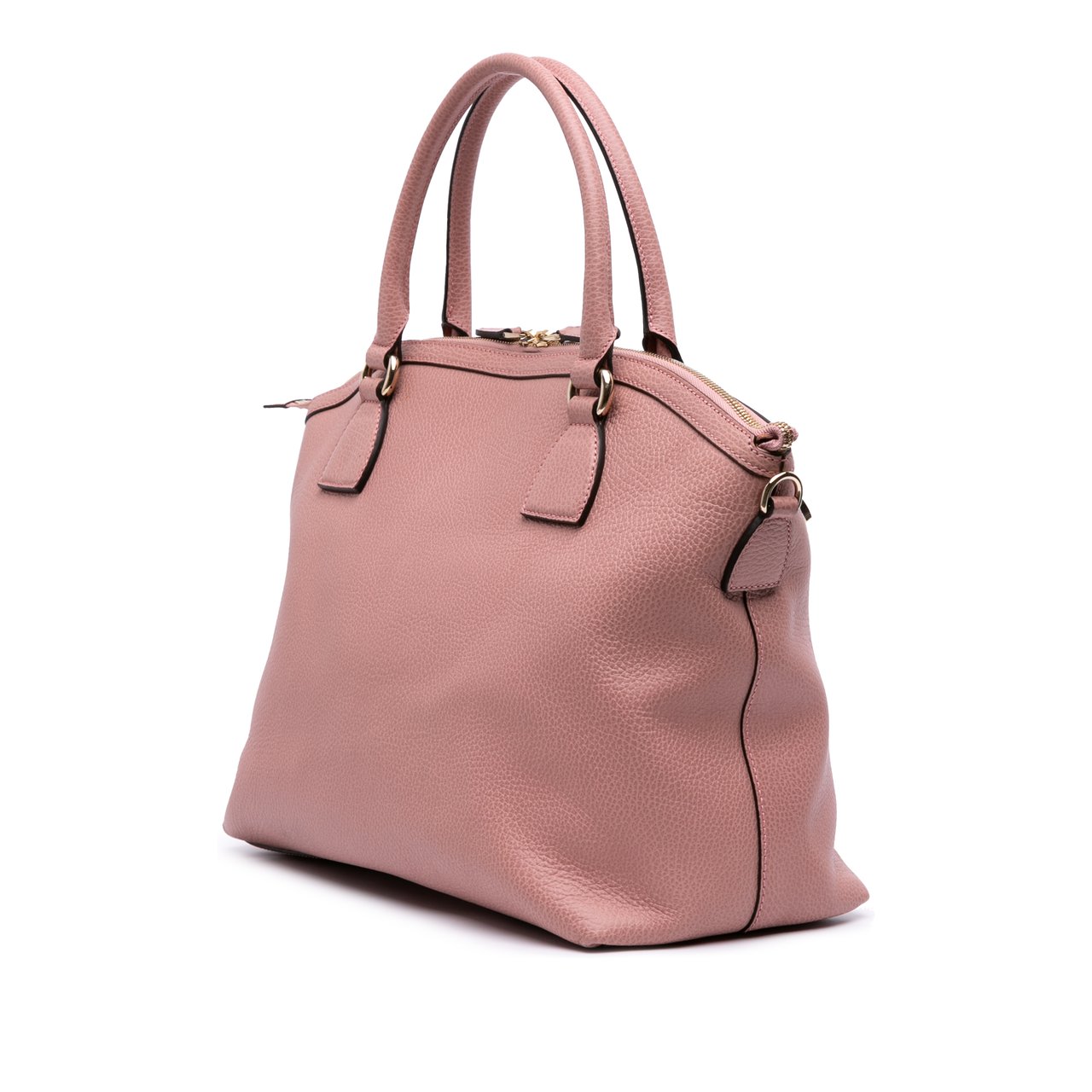 Gucci Large Dollar Calfskin GG Charm Dome Satchel Roze