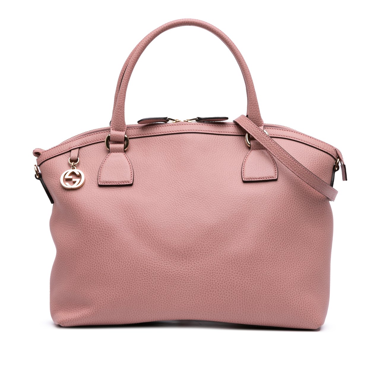 Gucci Large Dollar Calfskin GG Charm Dome Satchel Roze