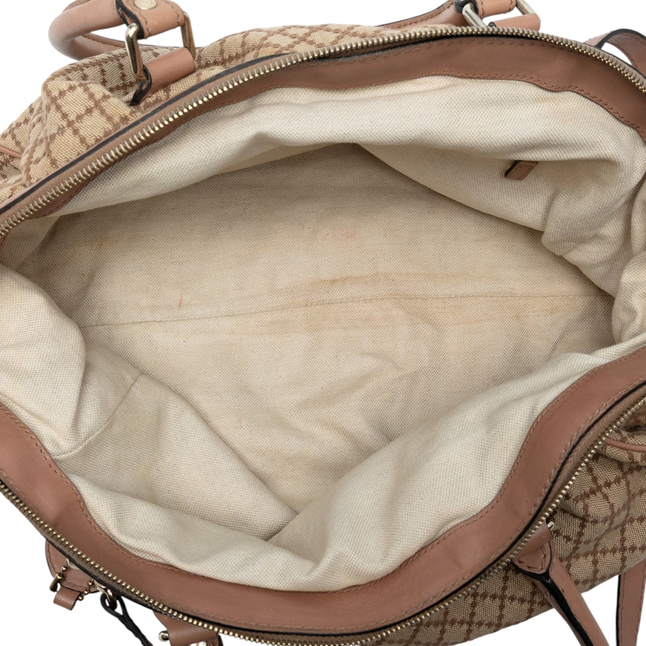 Gucci Diamante Canvas Sukey Satchel Bruin