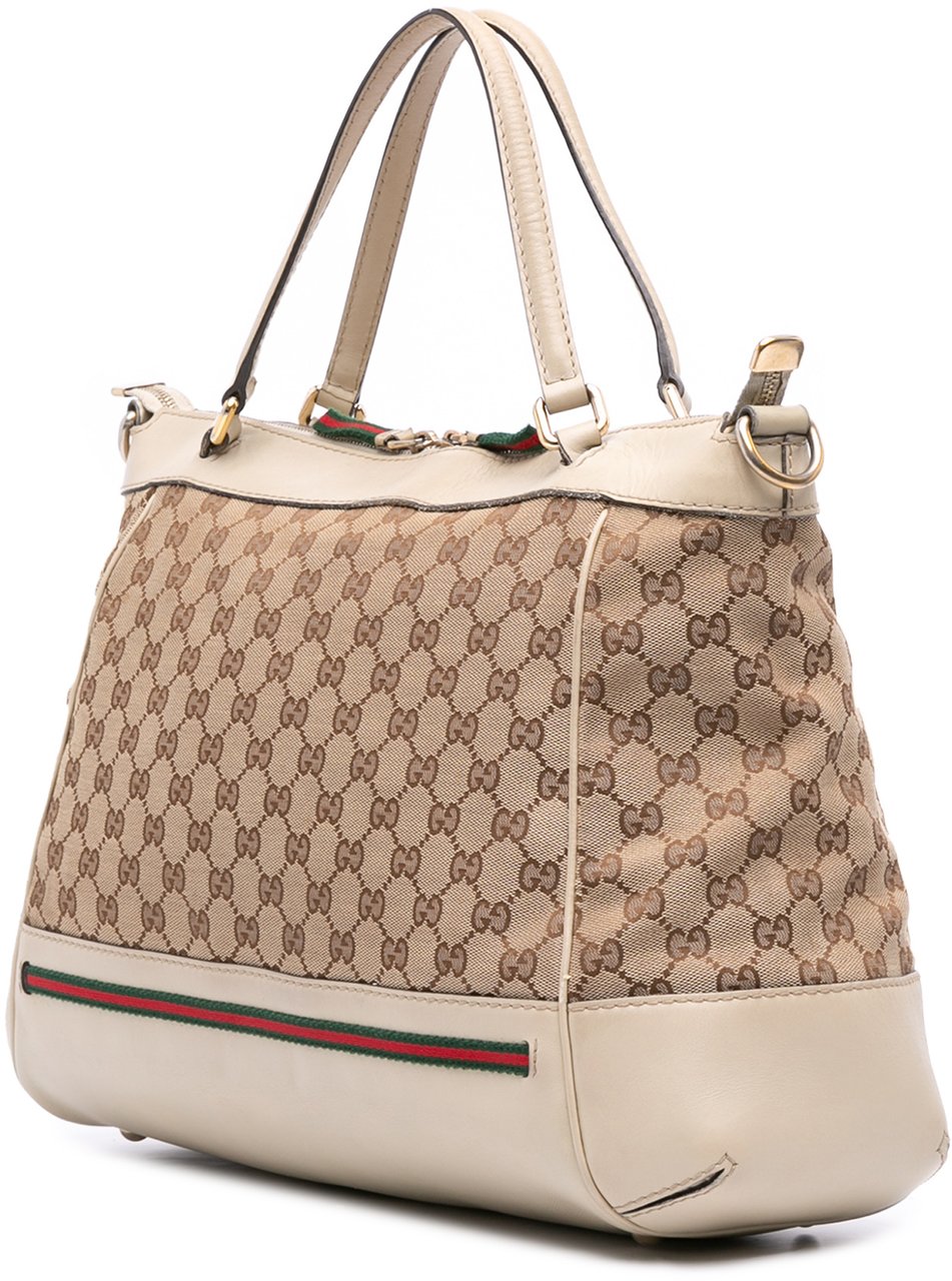 Gucci GG Canvas Web Mayfair Satchel Bruin