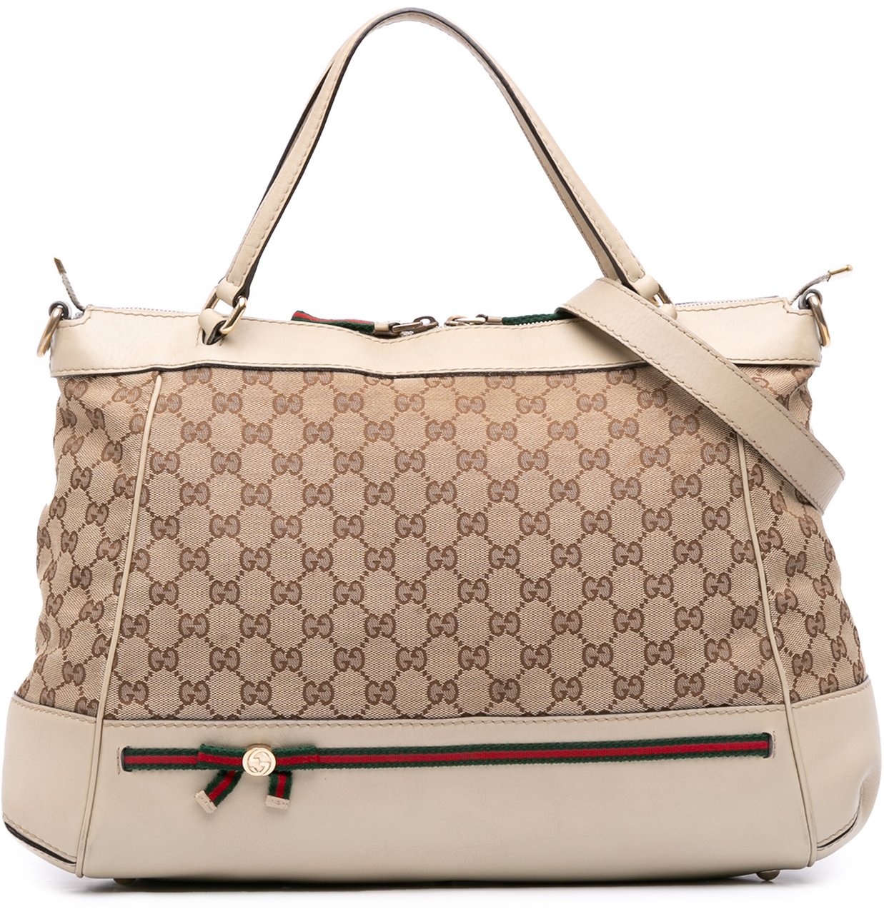 Gucci GG Canvas Web Mayfair Satchel Bruin