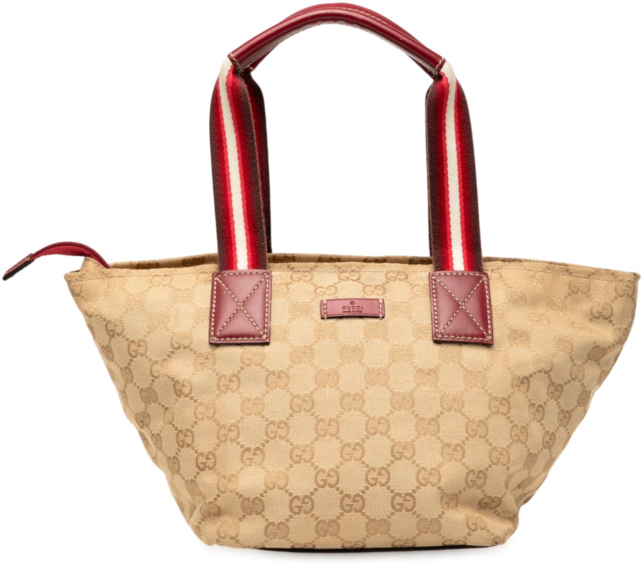 Gucci GG Canvas Web Handbag Bruin