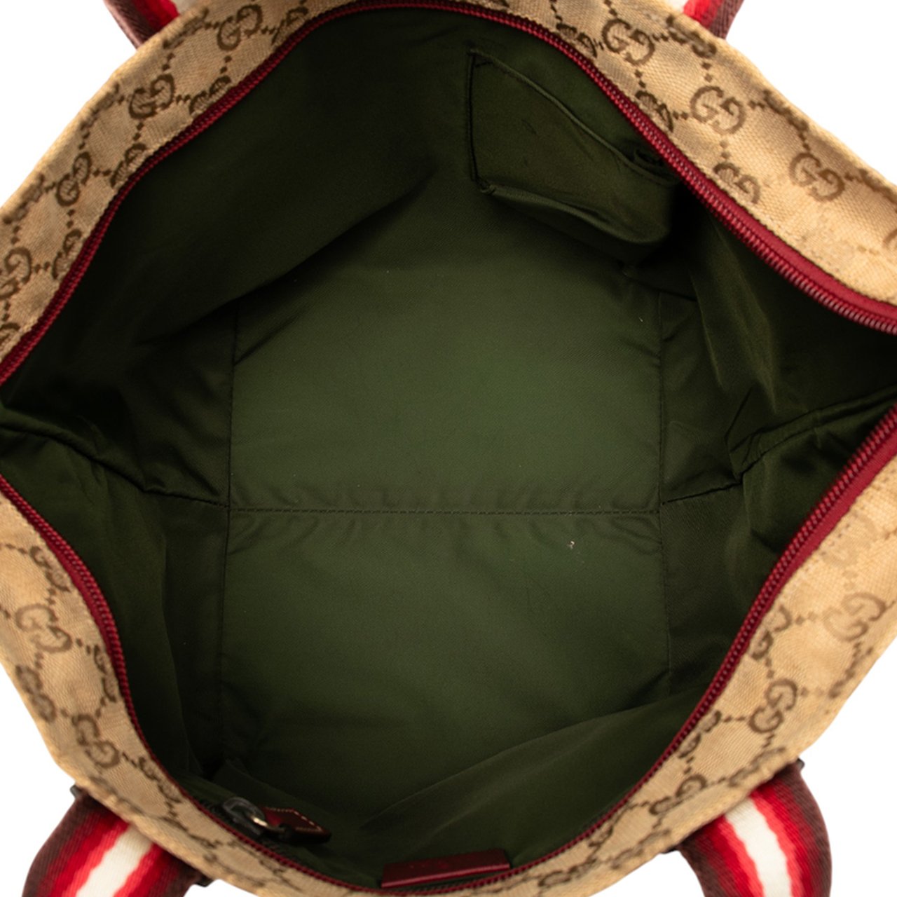 Gucci GG Canvas Web Handbag Bruin