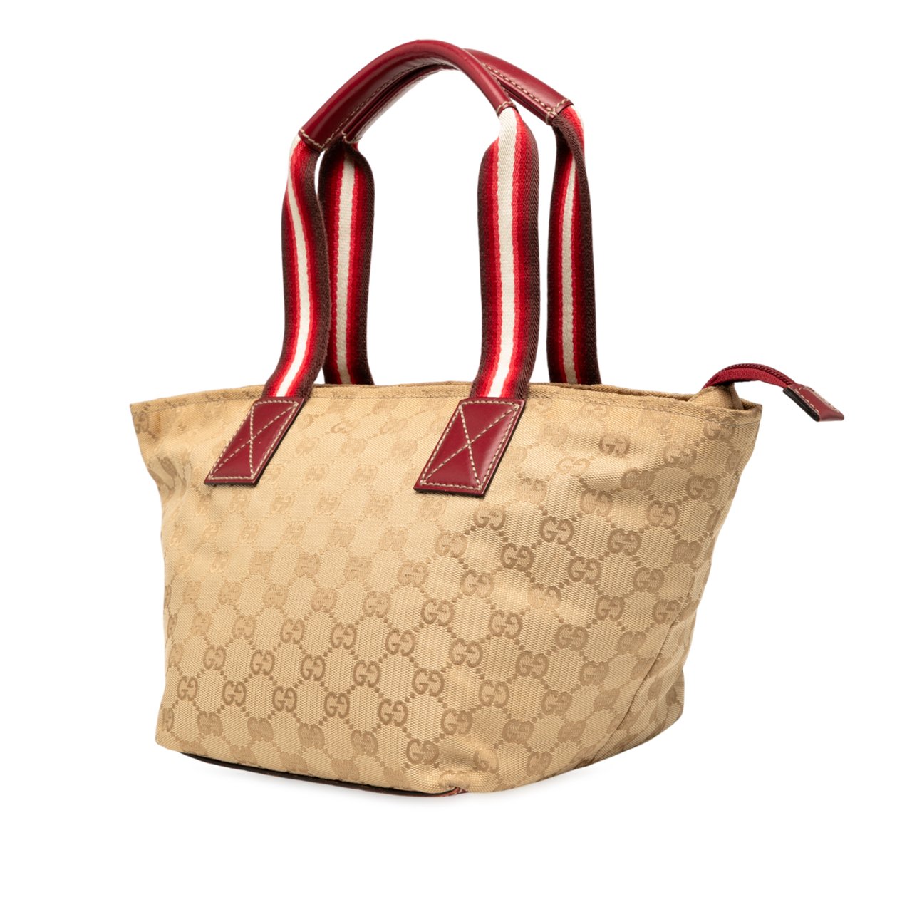 Gucci GG Canvas Web Handbag Bruin