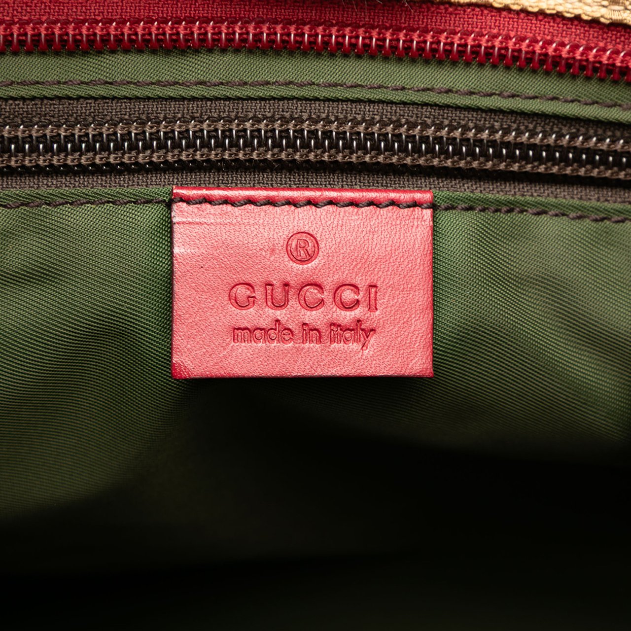 Gucci GG Canvas Web Handbag Bruin