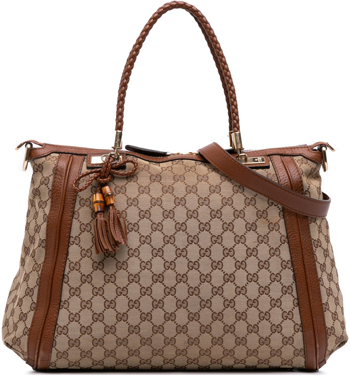 Gucci Large GG Canvas Bella Satchel Bruin