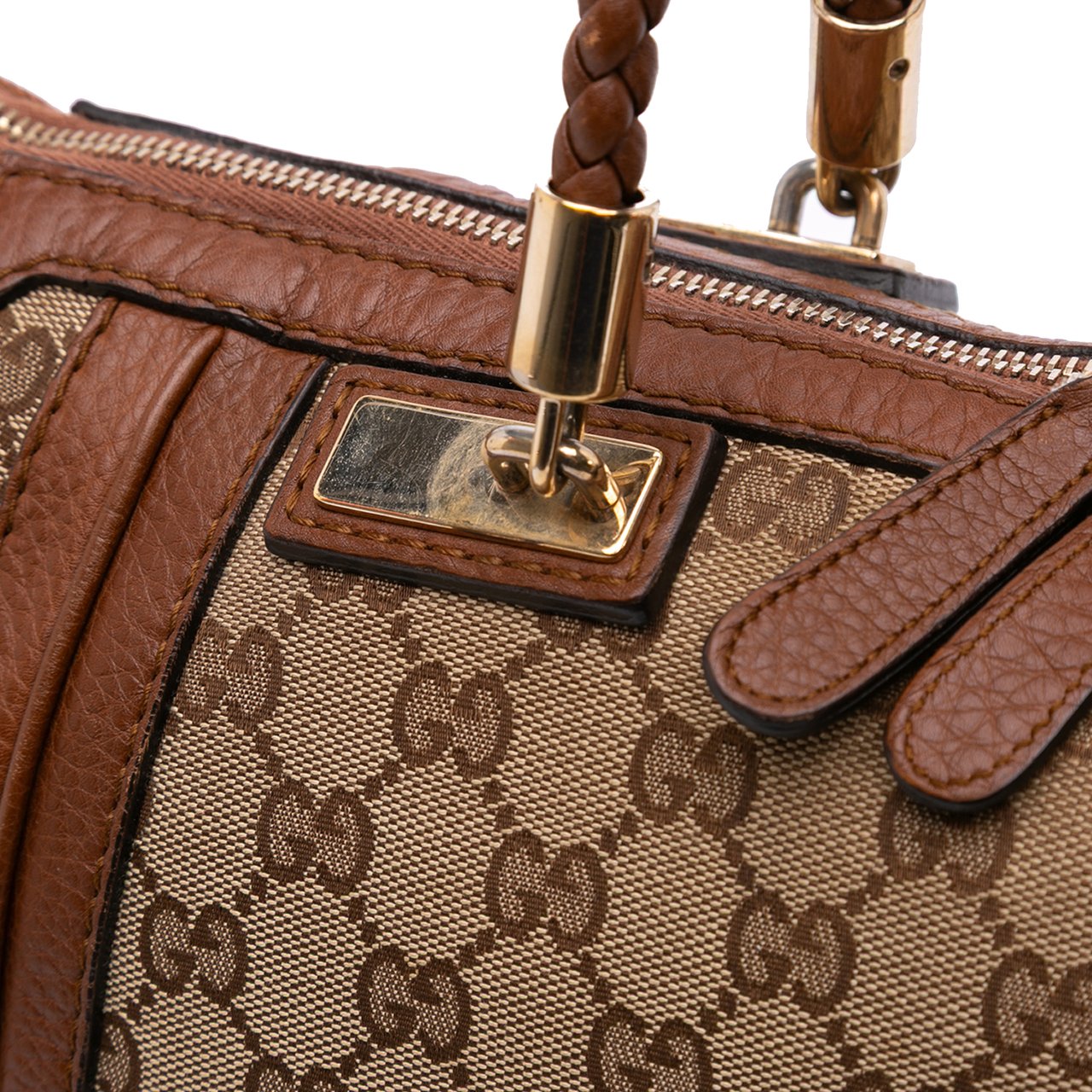 Gucci Large GG Canvas Bella Satchel Bruin