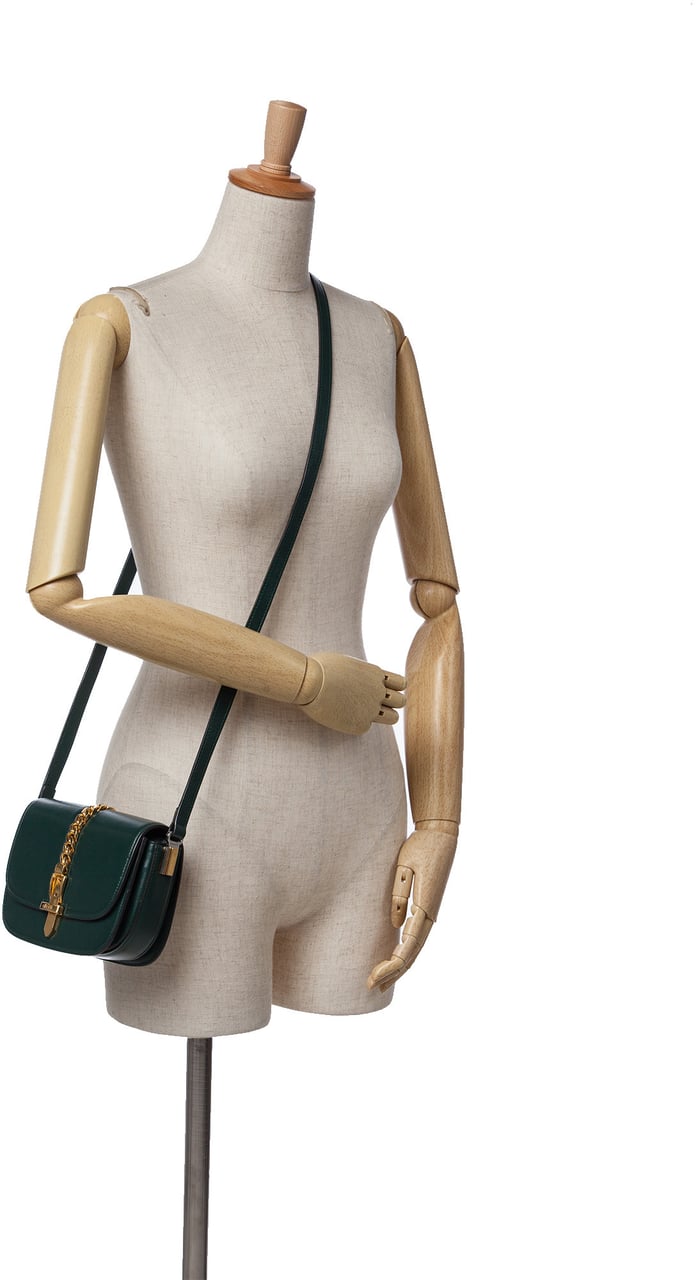 Gucci Mini Leather Sylvie 1969 Crossbody Groen