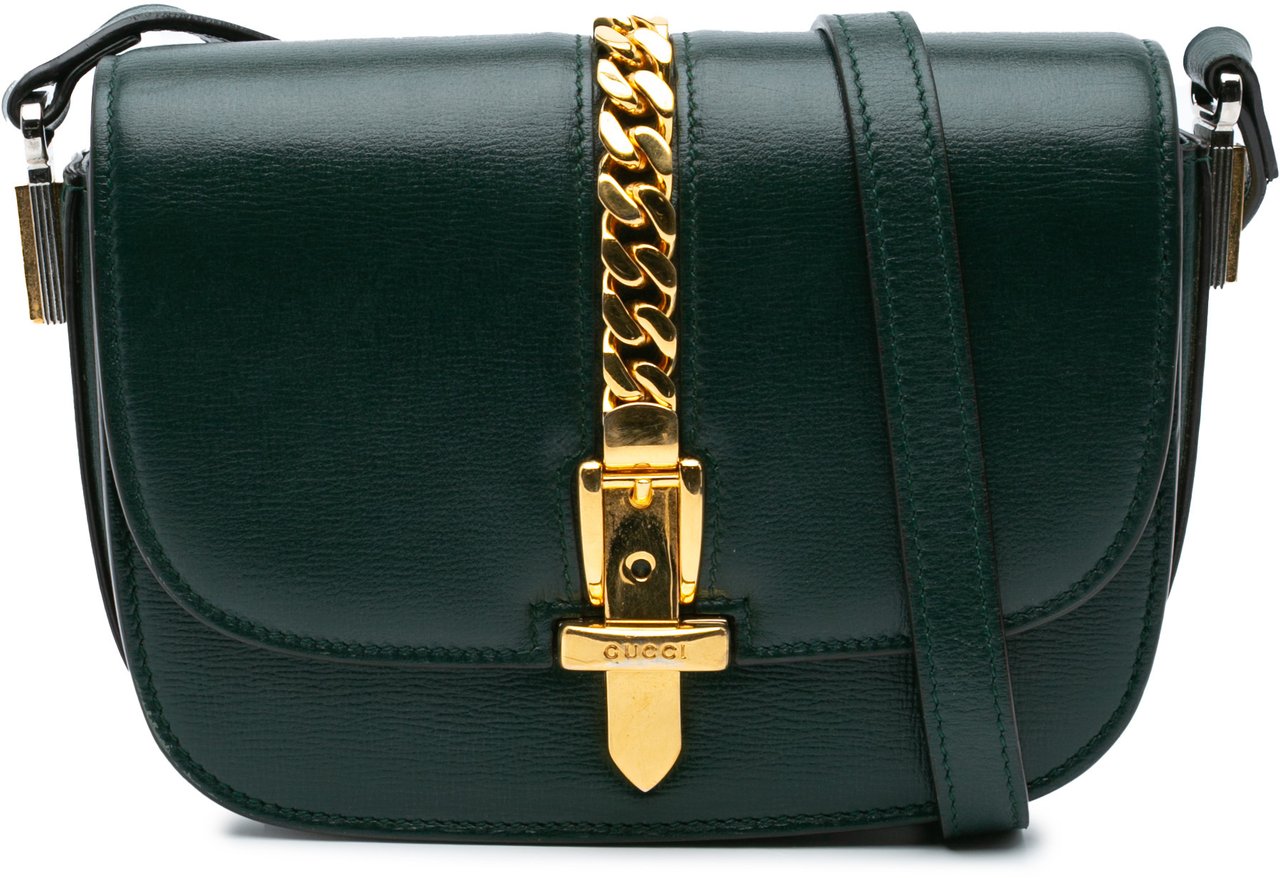 Gucci Mini Leather Sylvie 1969 Crossbody Groen