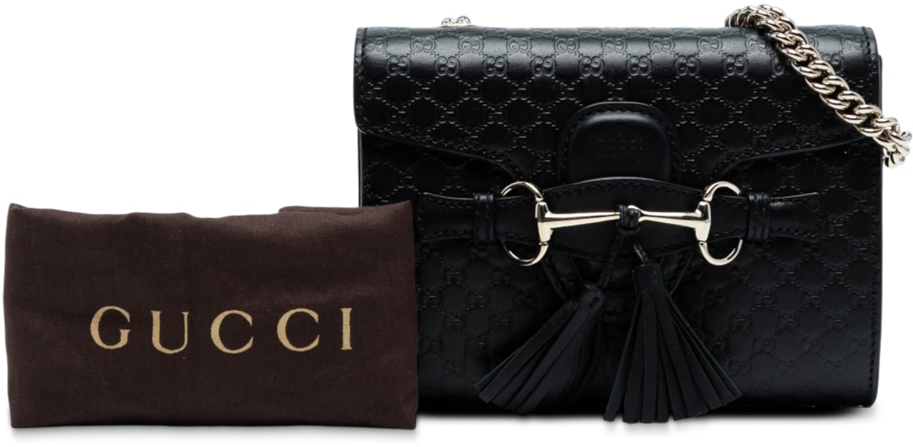 Gucci Mini Microguccissima Emily Crossbody Zwart