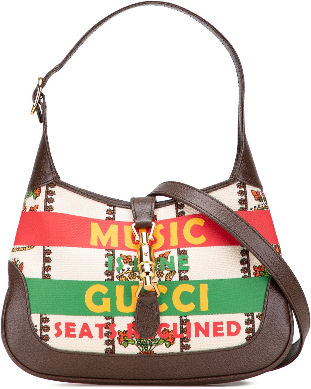 Gucci Small Canvas 100 Centennial Music Jackie 1961 Crossbody Bruin