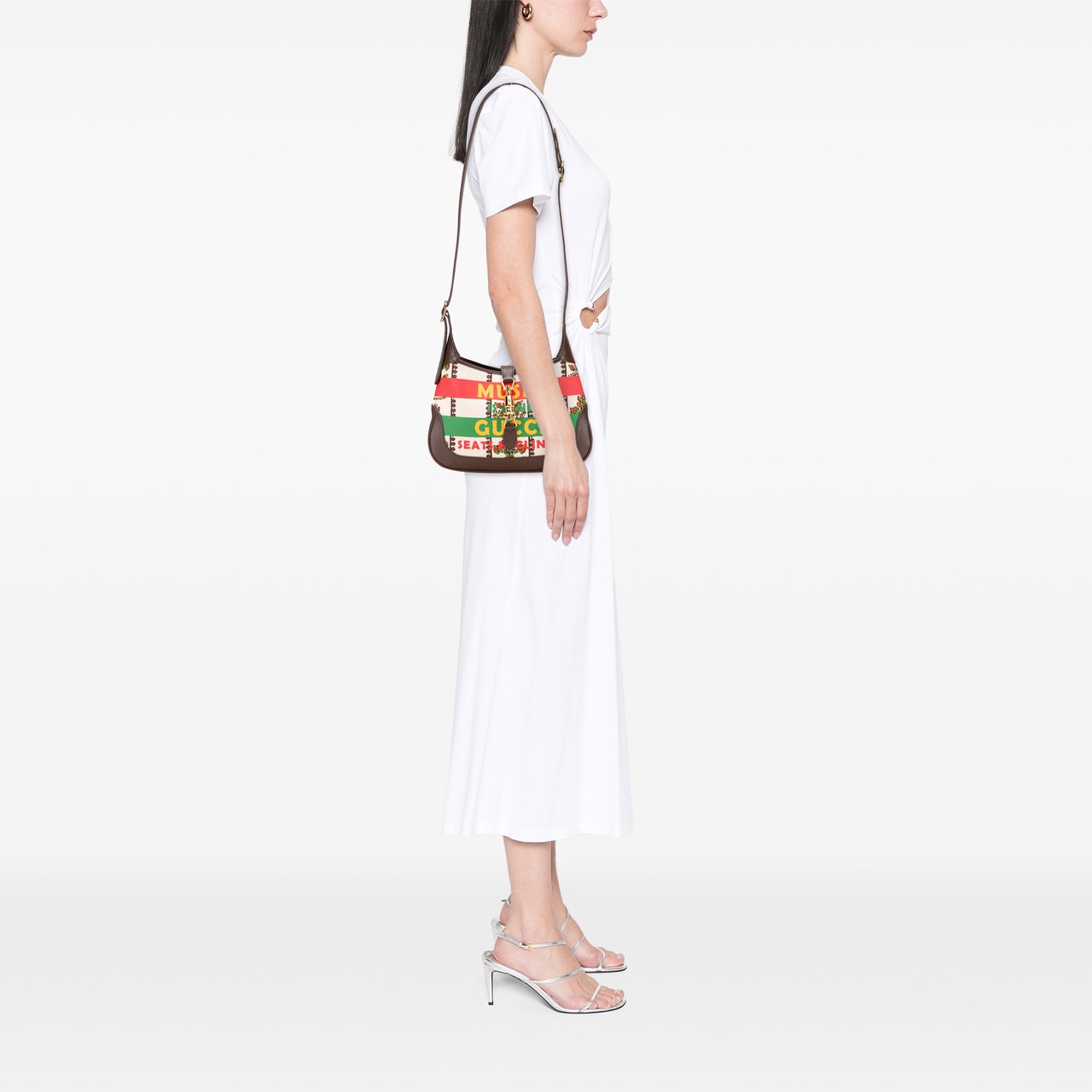 Gucci Small Canvas 100 Centennial Music Jackie 1961 Crossbody Bruin