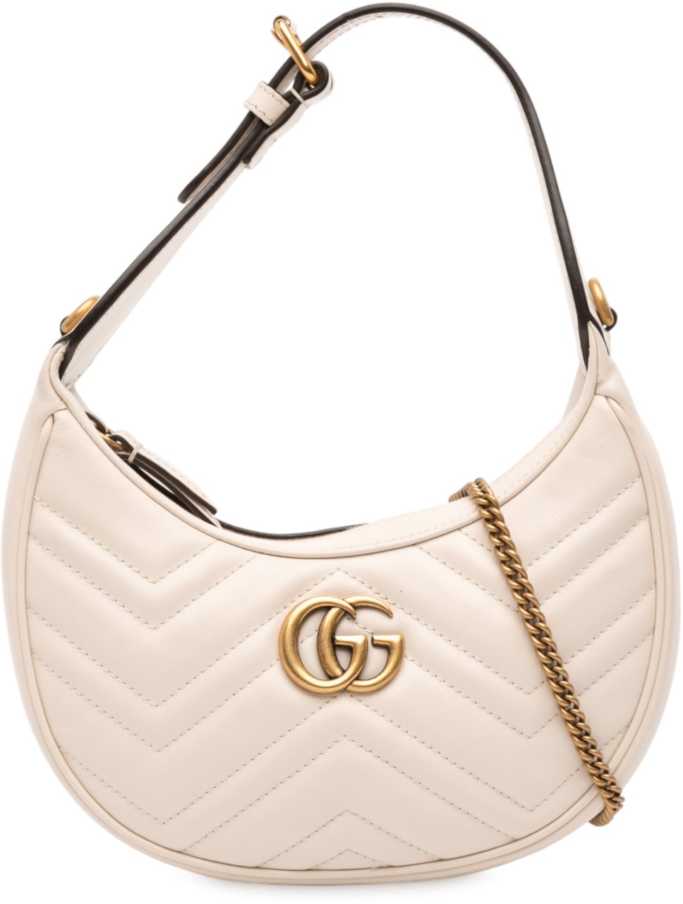 Gucci Mini GG Marmont Half Moon Bag Wit