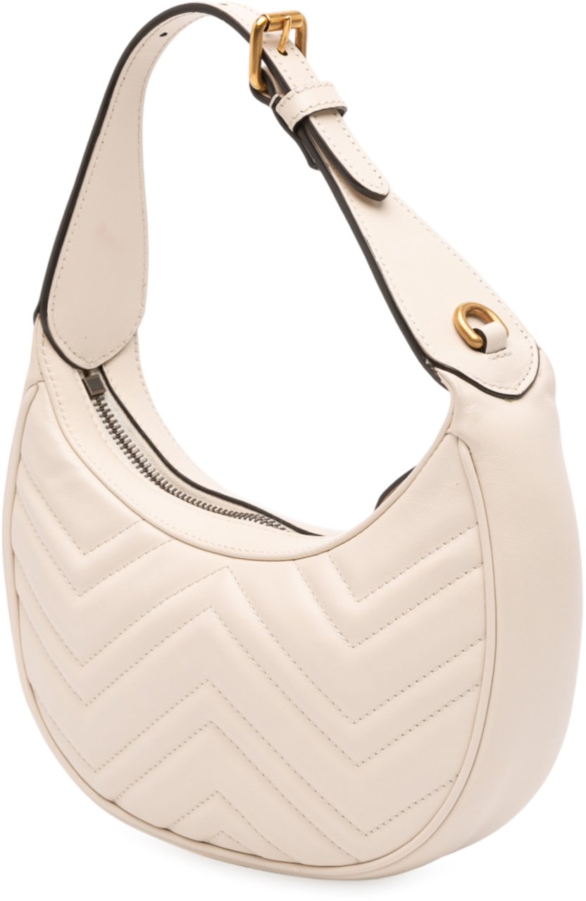 Gucci Mini GG Marmont Half Moon Bag Wit