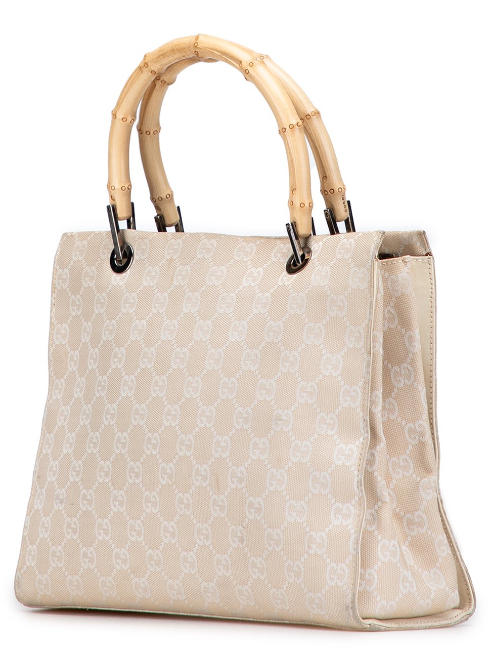 Gucci GG Canvas Bamboo Satchel Bruin