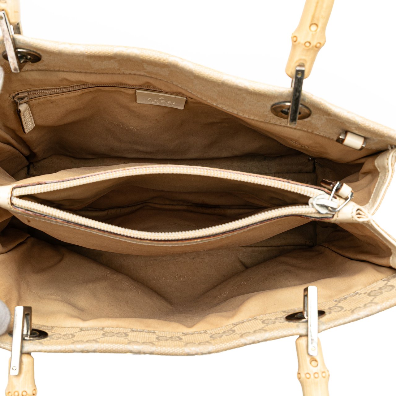 Gucci GG Canvas Bamboo Satchel Bruin