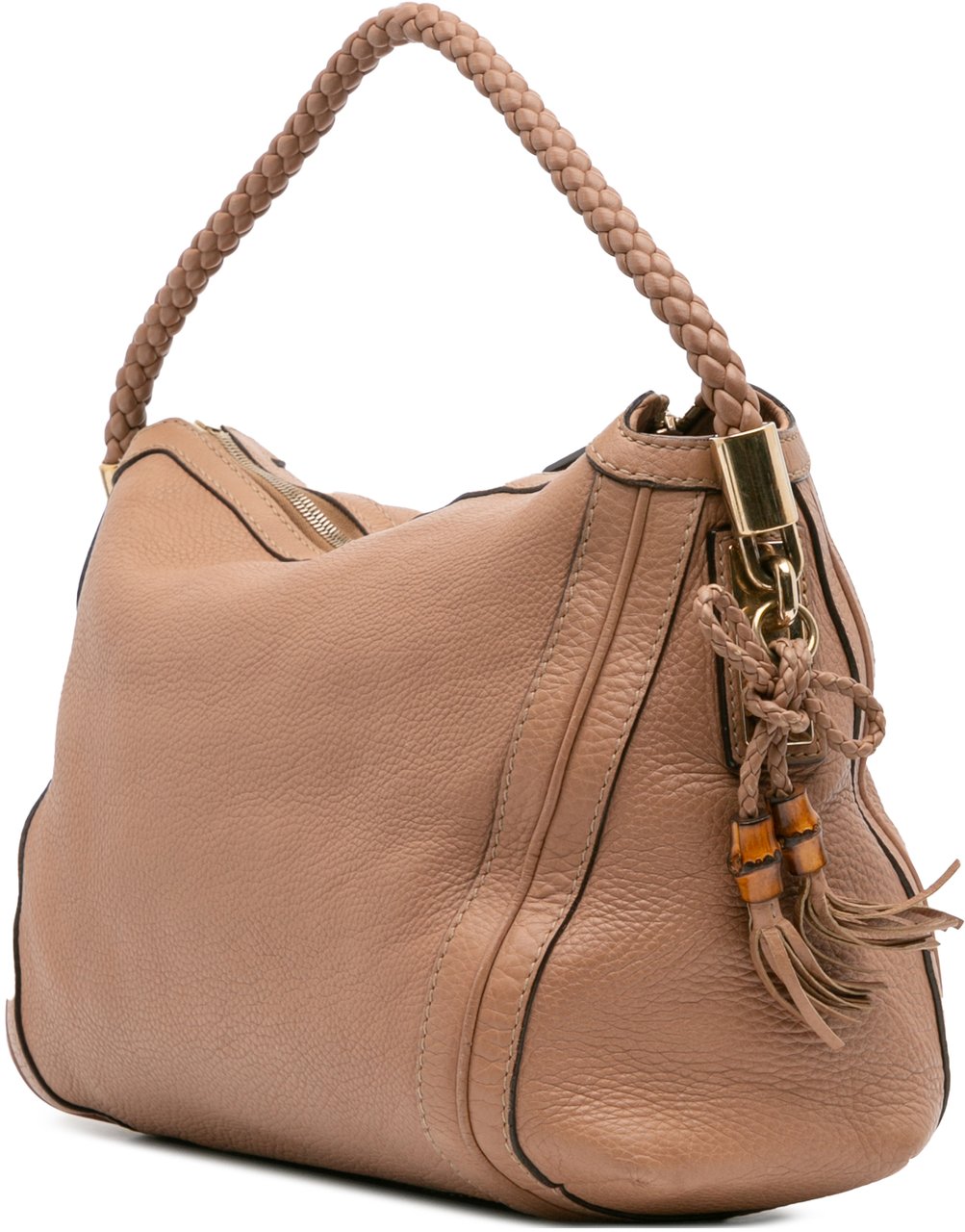 Gucci Medium Pebbled Calfskin Bella Shoulder Bag Bruin