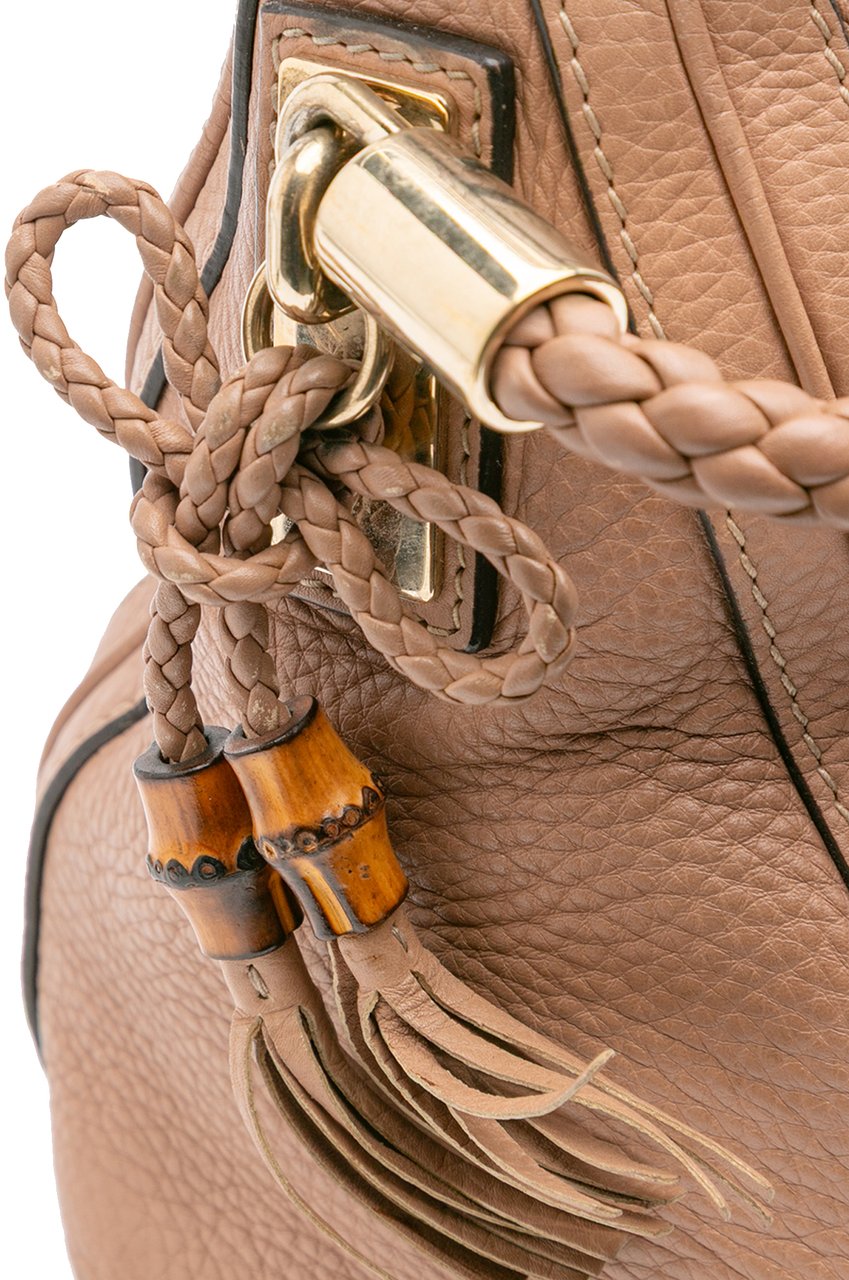 Gucci Medium Pebbled Calfskin Bella Shoulder Bag Bruin