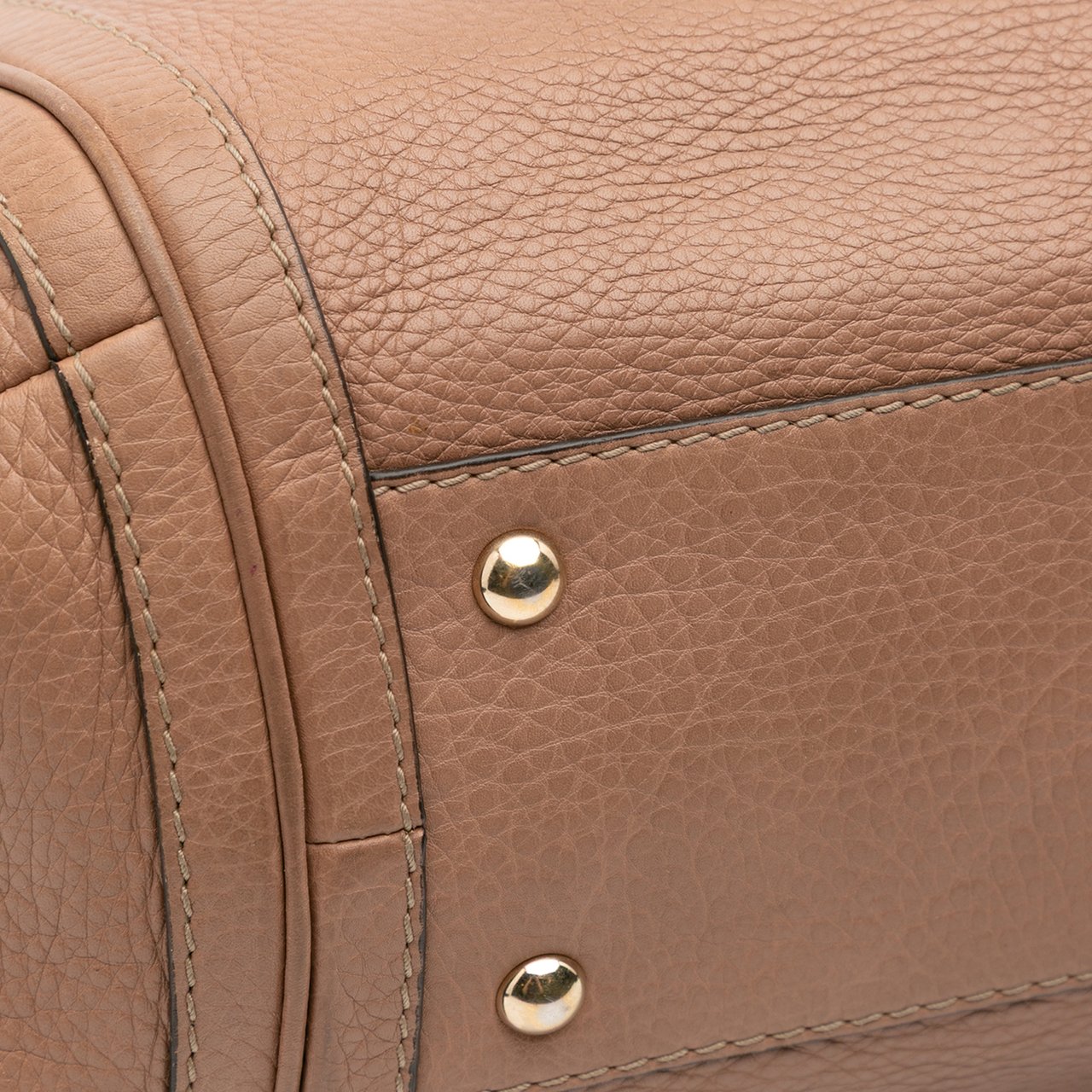 Gucci Medium Pebbled Calfskin Bella Shoulder Bag Bruin