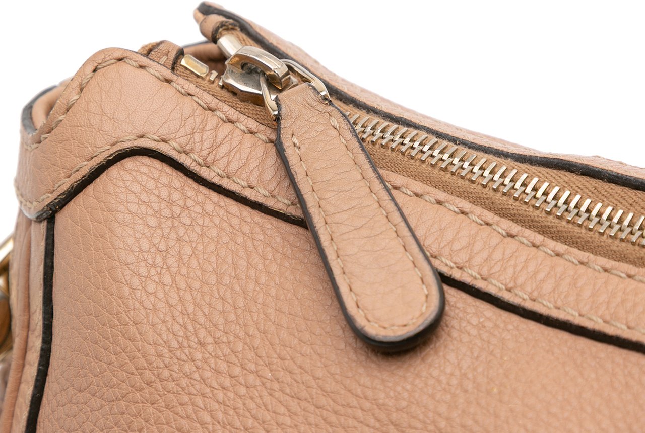 Gucci Medium Pebbled Calfskin Bella Shoulder Bag Bruin