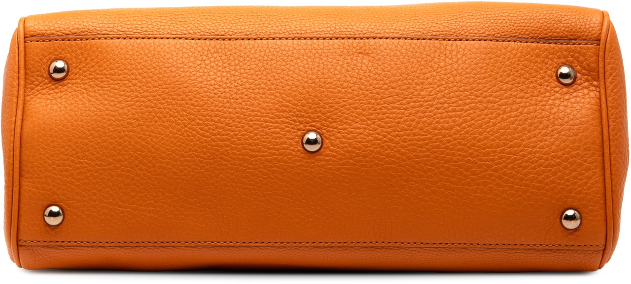 Gucci Medium Calfskin Bamboo Shopper Satchel Oranje