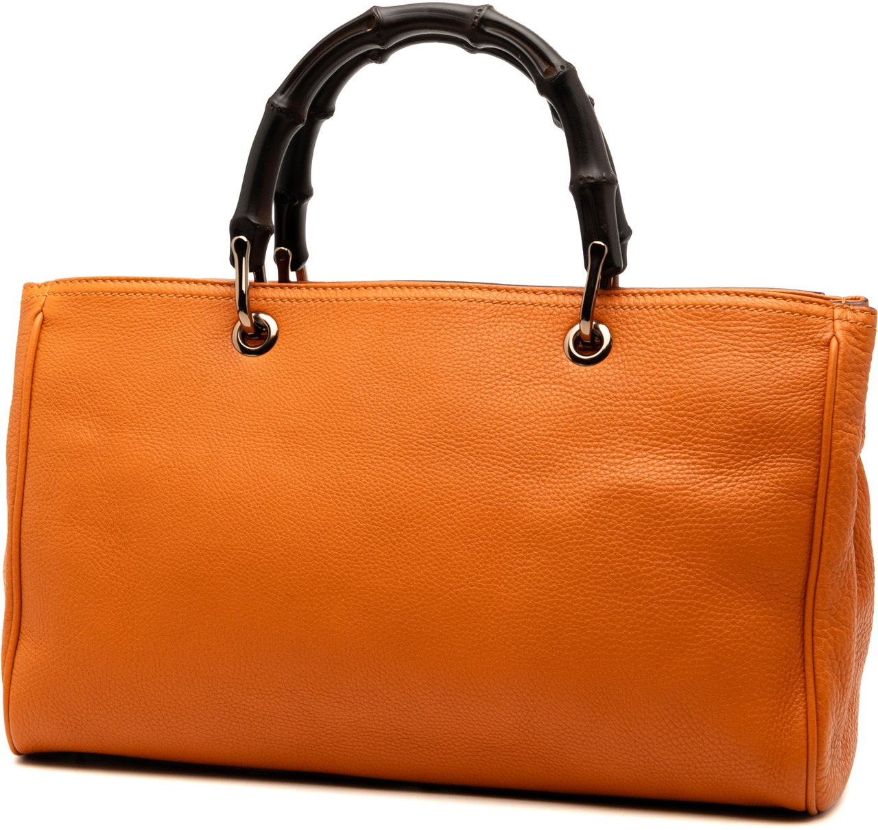 Gucci Medium Calfskin Bamboo Shopper Satchel Oranje