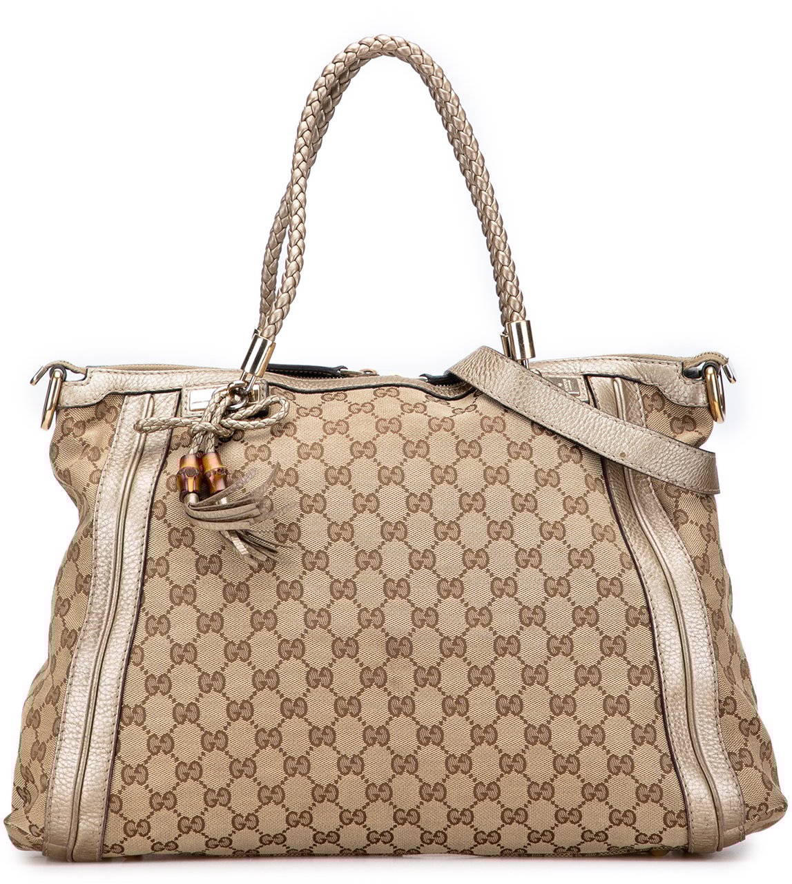 Gucci GG Canvas Bella Convertible Tote Bruin