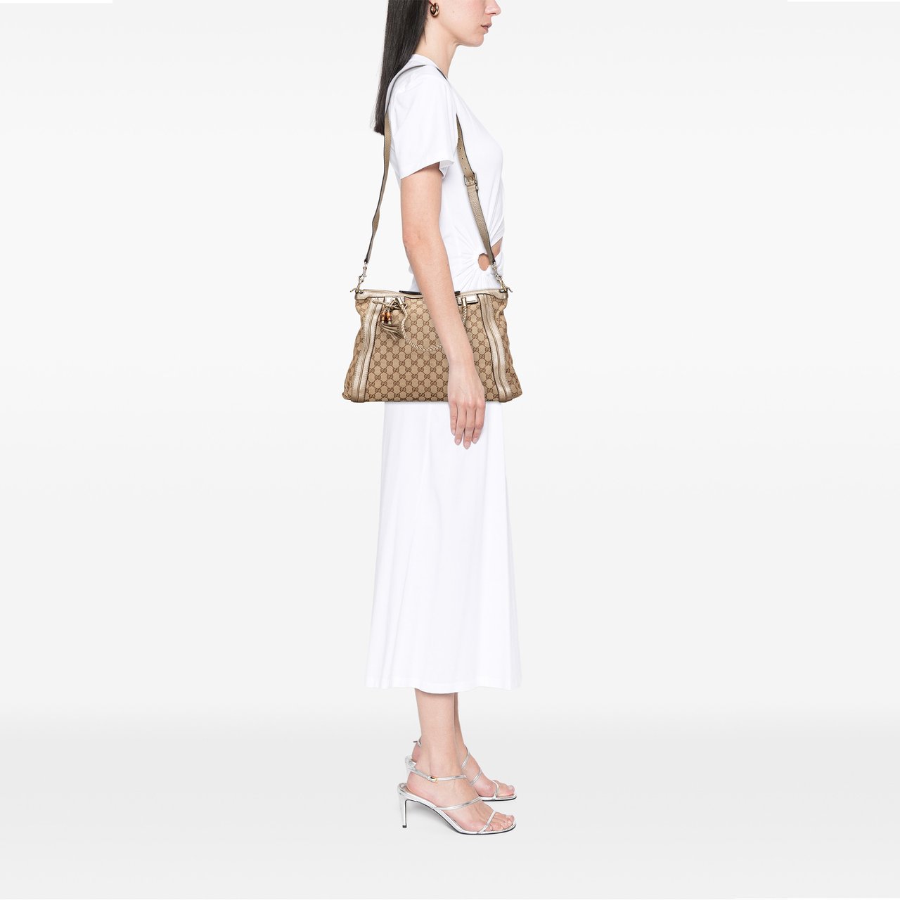 Gucci GG Canvas Bella Convertible Tote Bruin