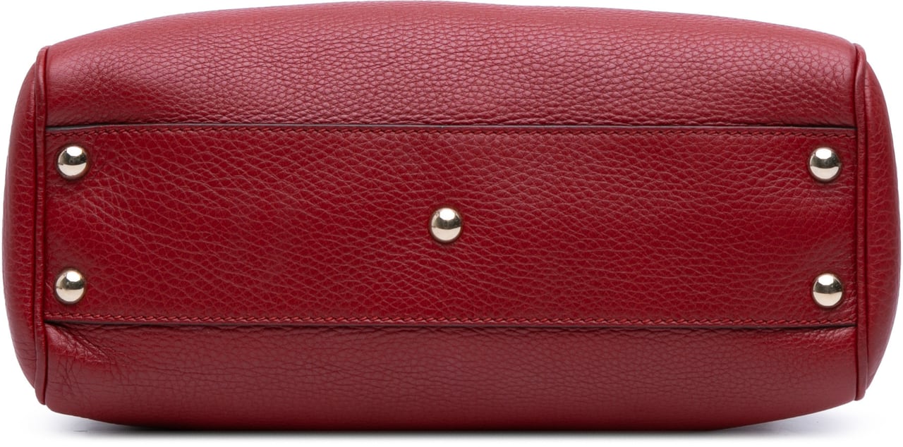 Gucci Small Calfskin Bamboo Shopper Satchel Rood