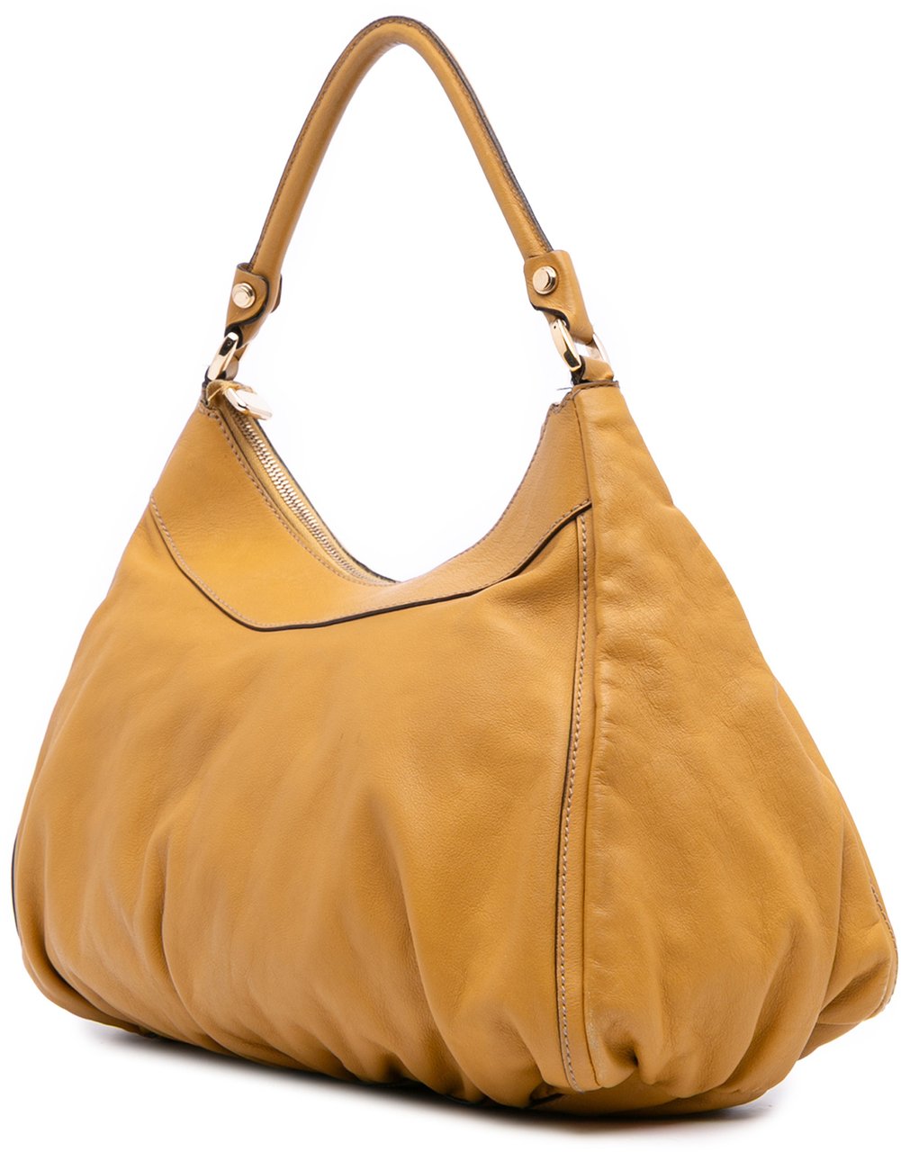 Gucci Leather Abbey D Ring Shoulder Bag Geel