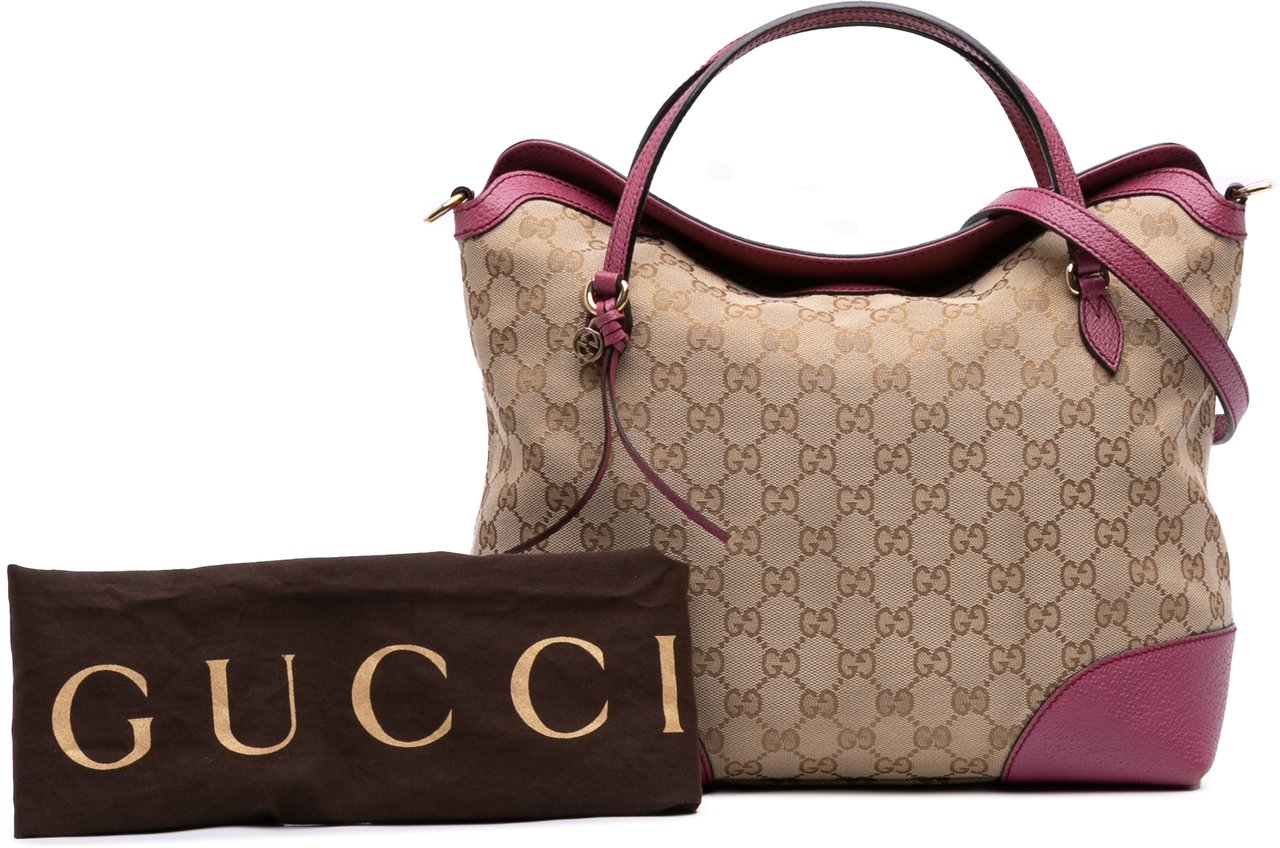 Gucci Medium GG Canvas Bree Satchel Bruin