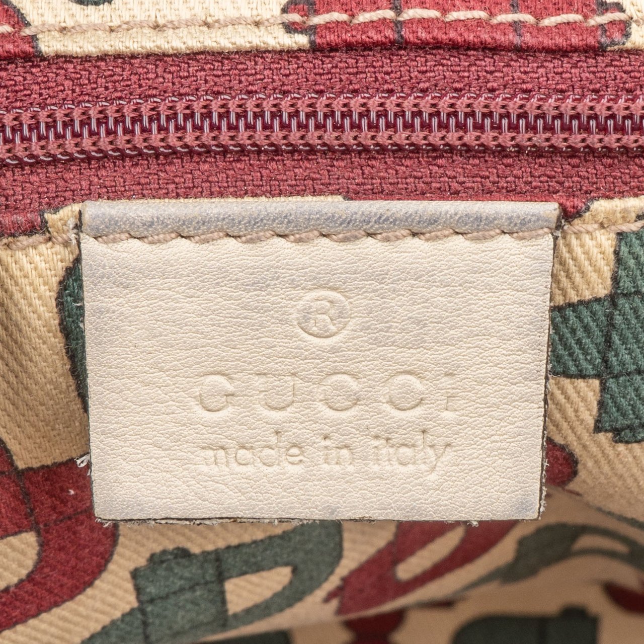 Gucci Gucci GG Leather Monogram Abbey Handbag Wit