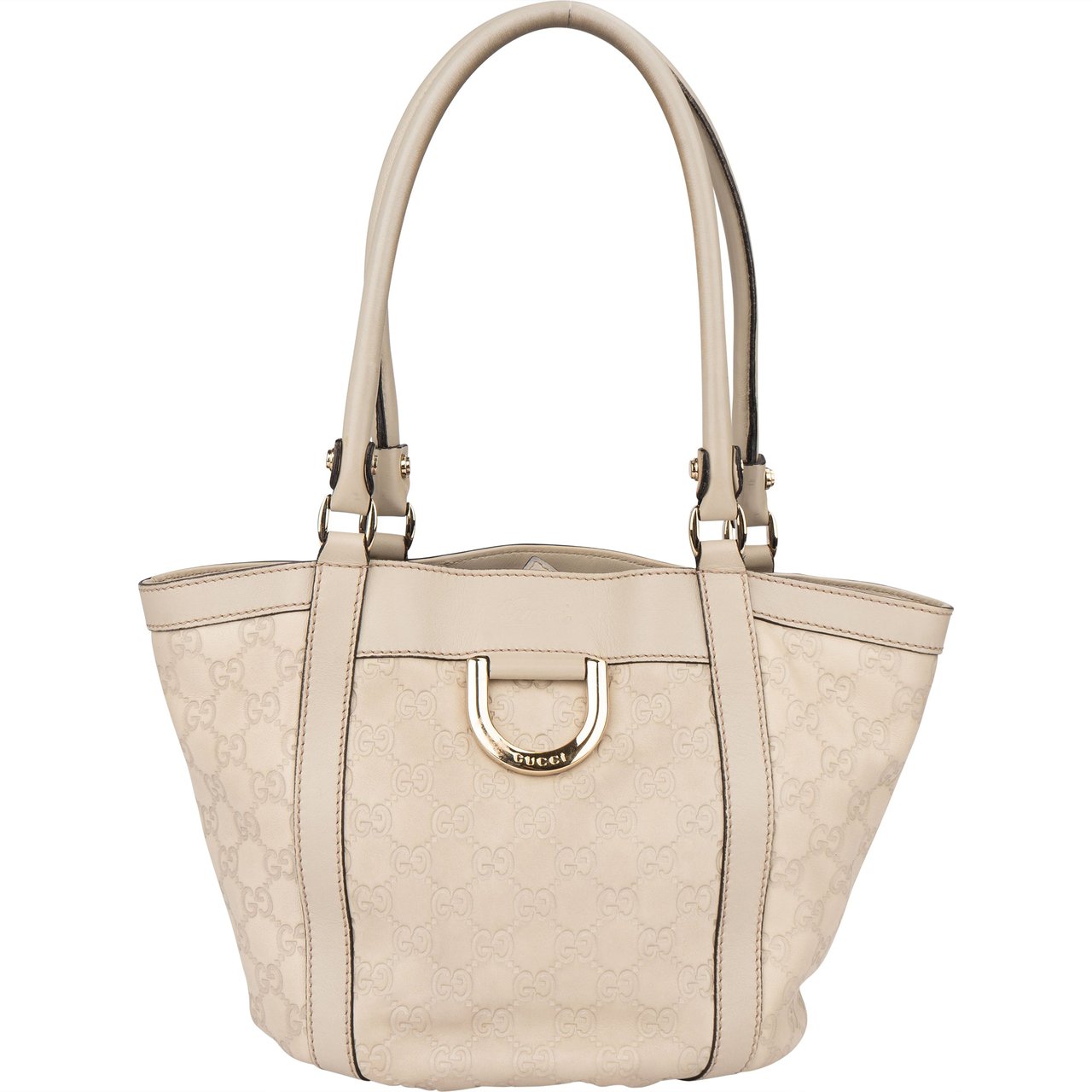 Gucci Gucci GG Leather Monogram Abbey Handbag Wit