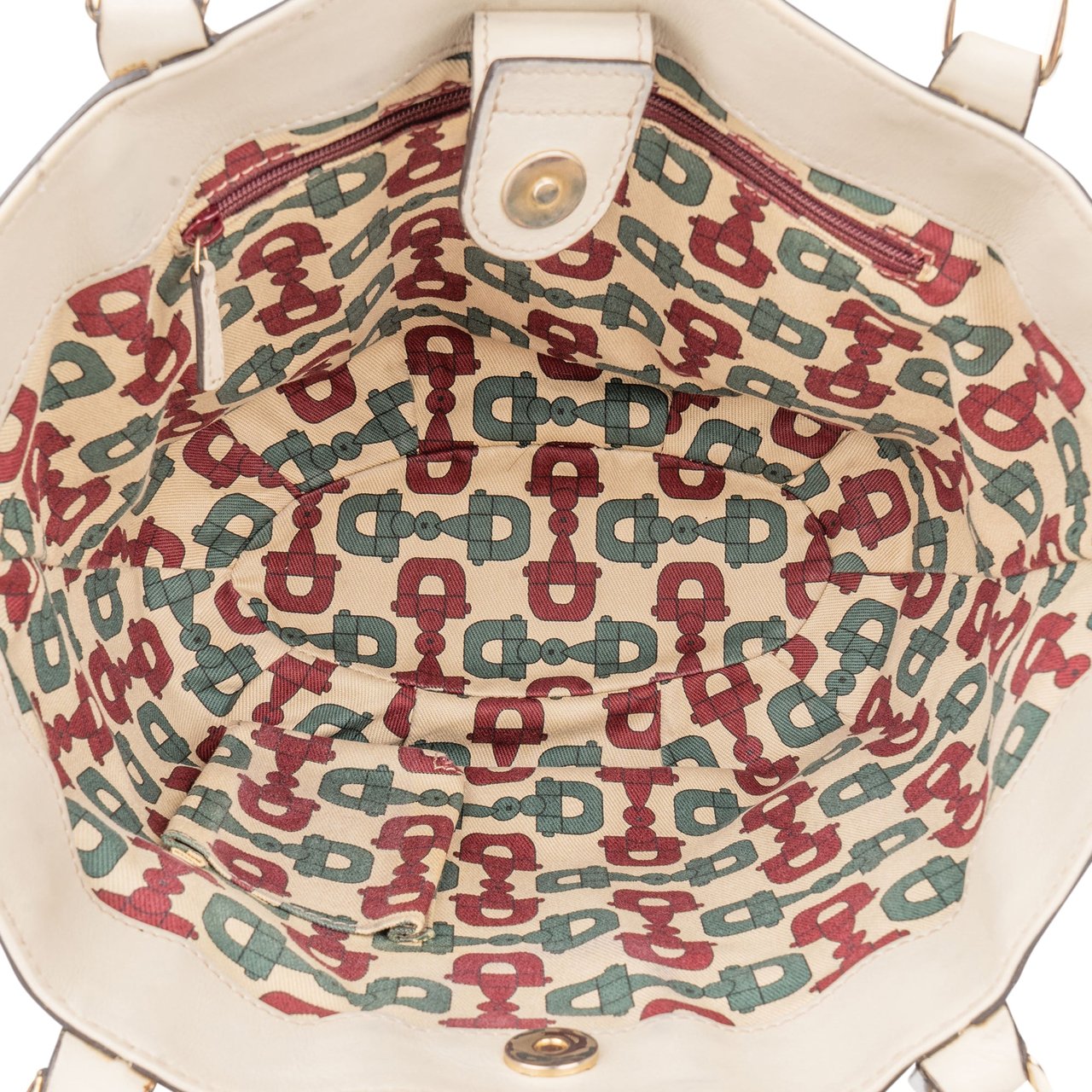 Gucci Gucci GG Leather Monogram Abbey Handbag Wit