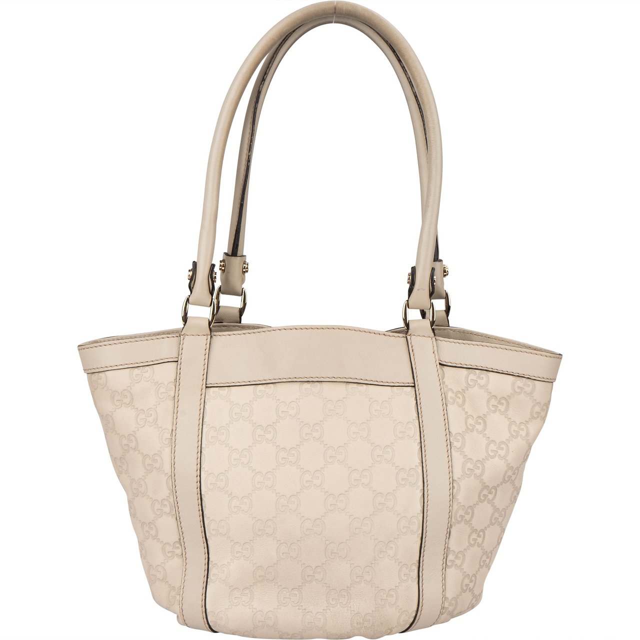 Gucci Gucci GG Leather Monogram Abbey Handbag Wit
