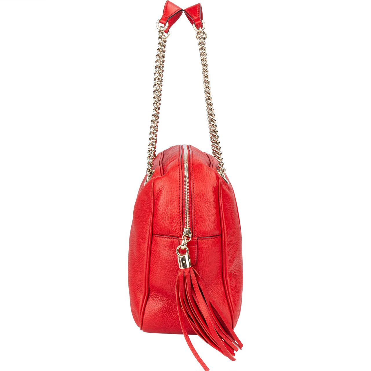Gucci Gucci Red Leather GG Soho Handbag Rood