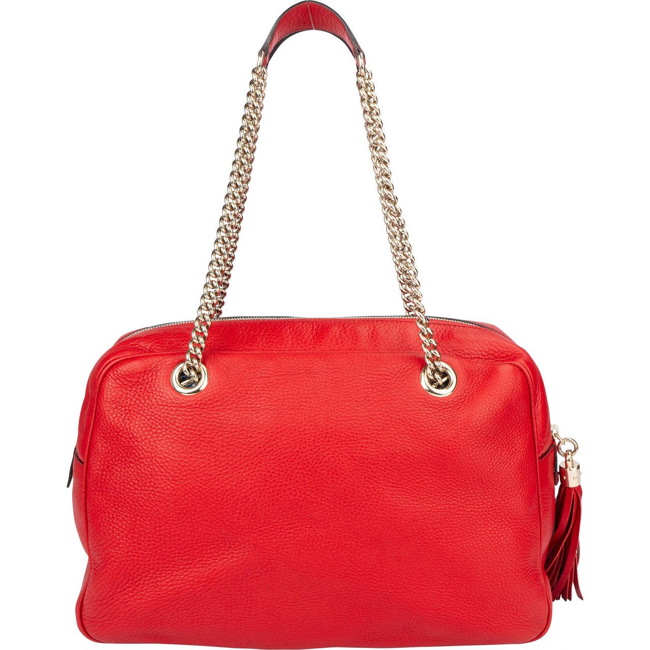 Gucci Gucci Red Leather GG Soho Handbag Rood