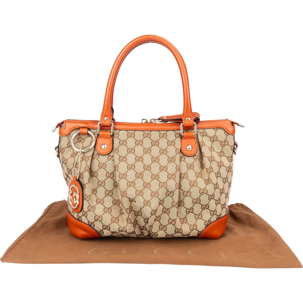 Gucci Gucci GG Monogram Sukey Handbag Bruin