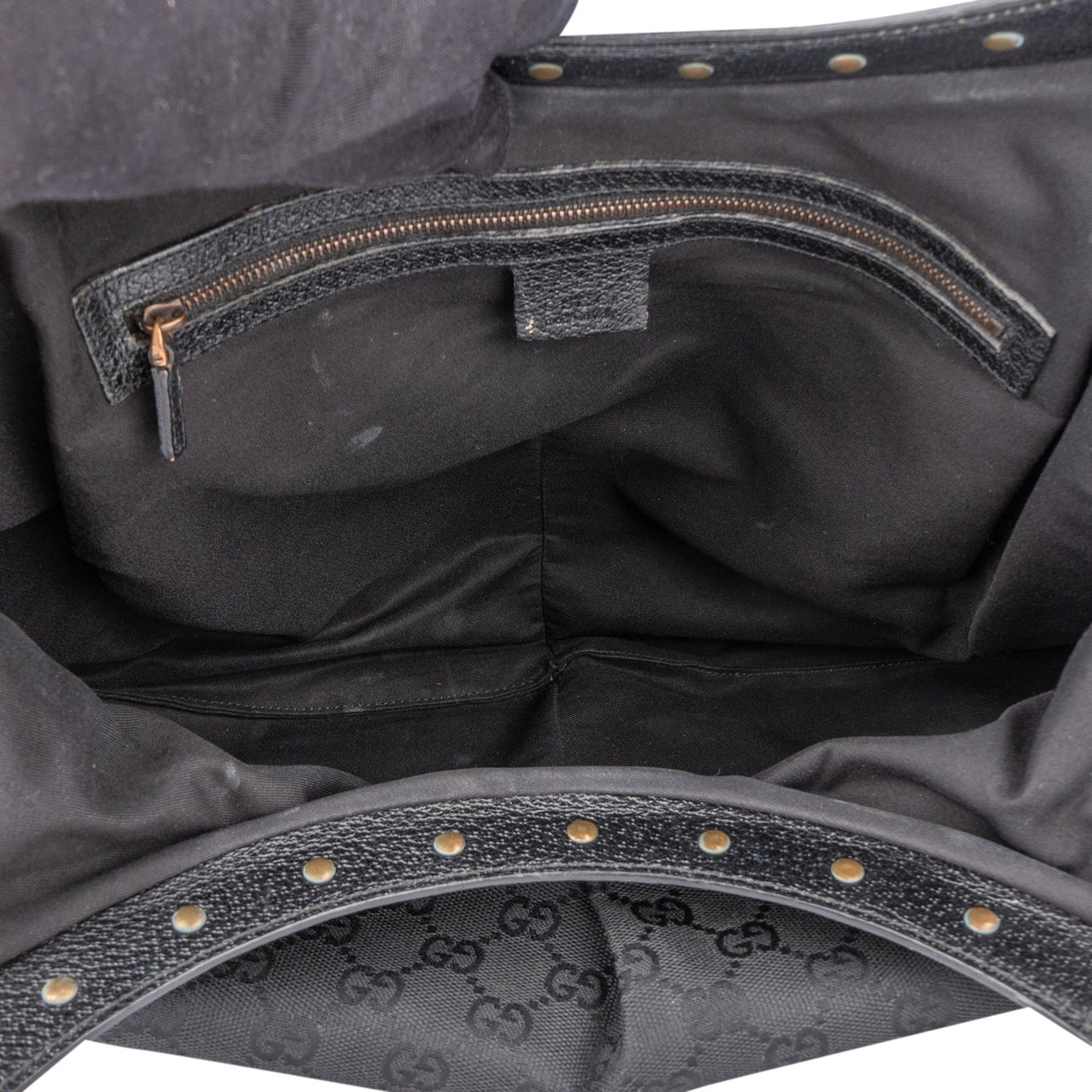 Gucci Gucci GG Monogram Bamboo Handbag Zwart