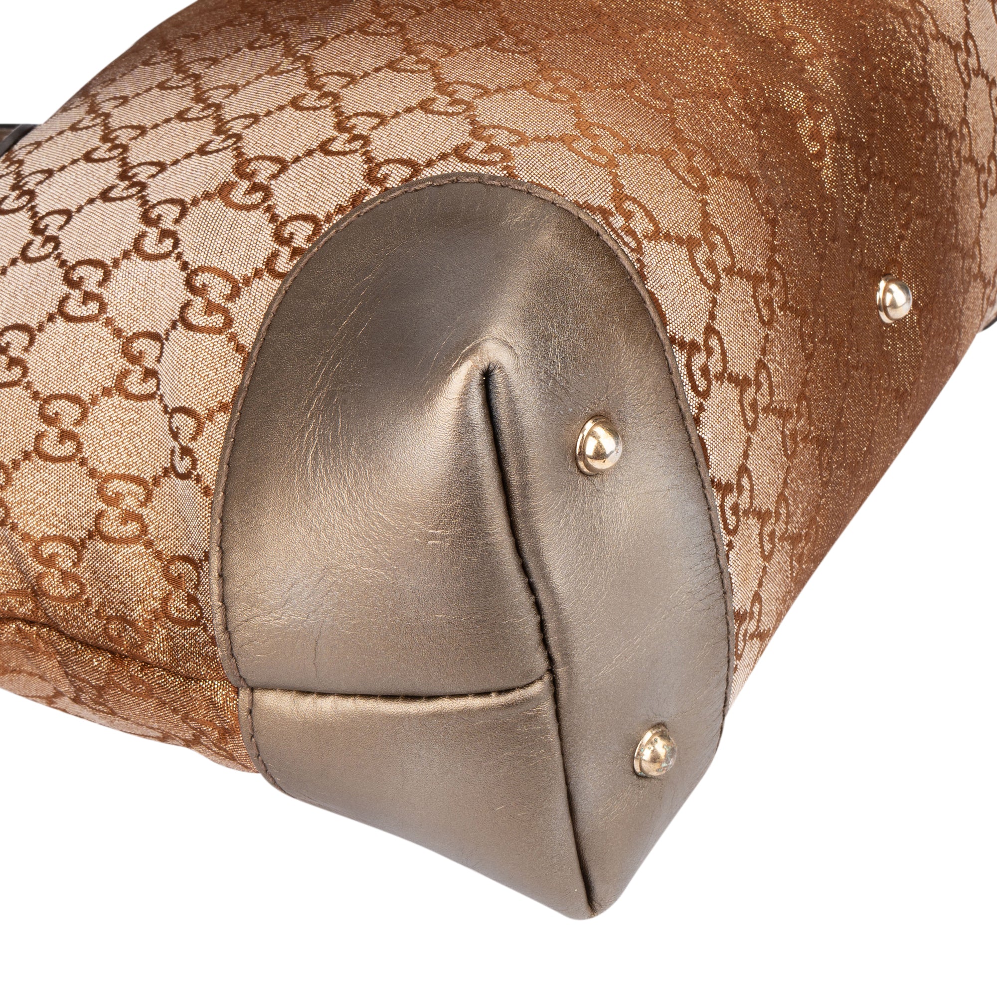 Gucci Gucci Shimmering Monogram Charmy Handbag Bruin