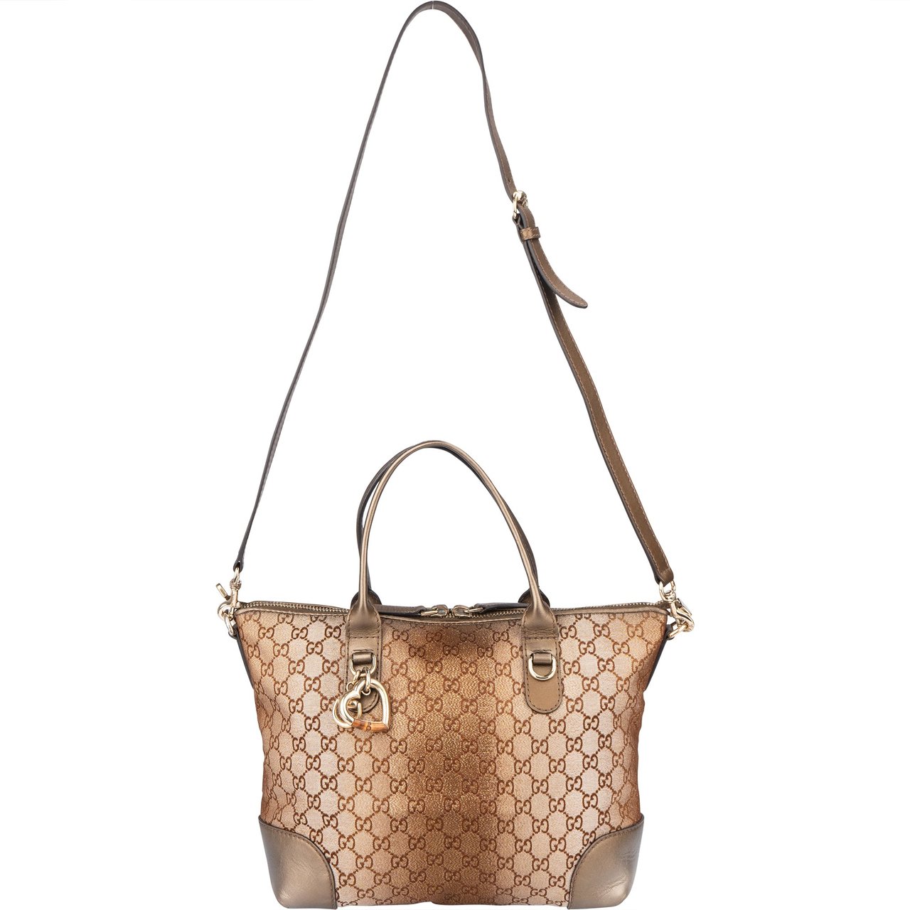 Gucci Gucci Shimmering Monogram Charmy Handbag Bruin