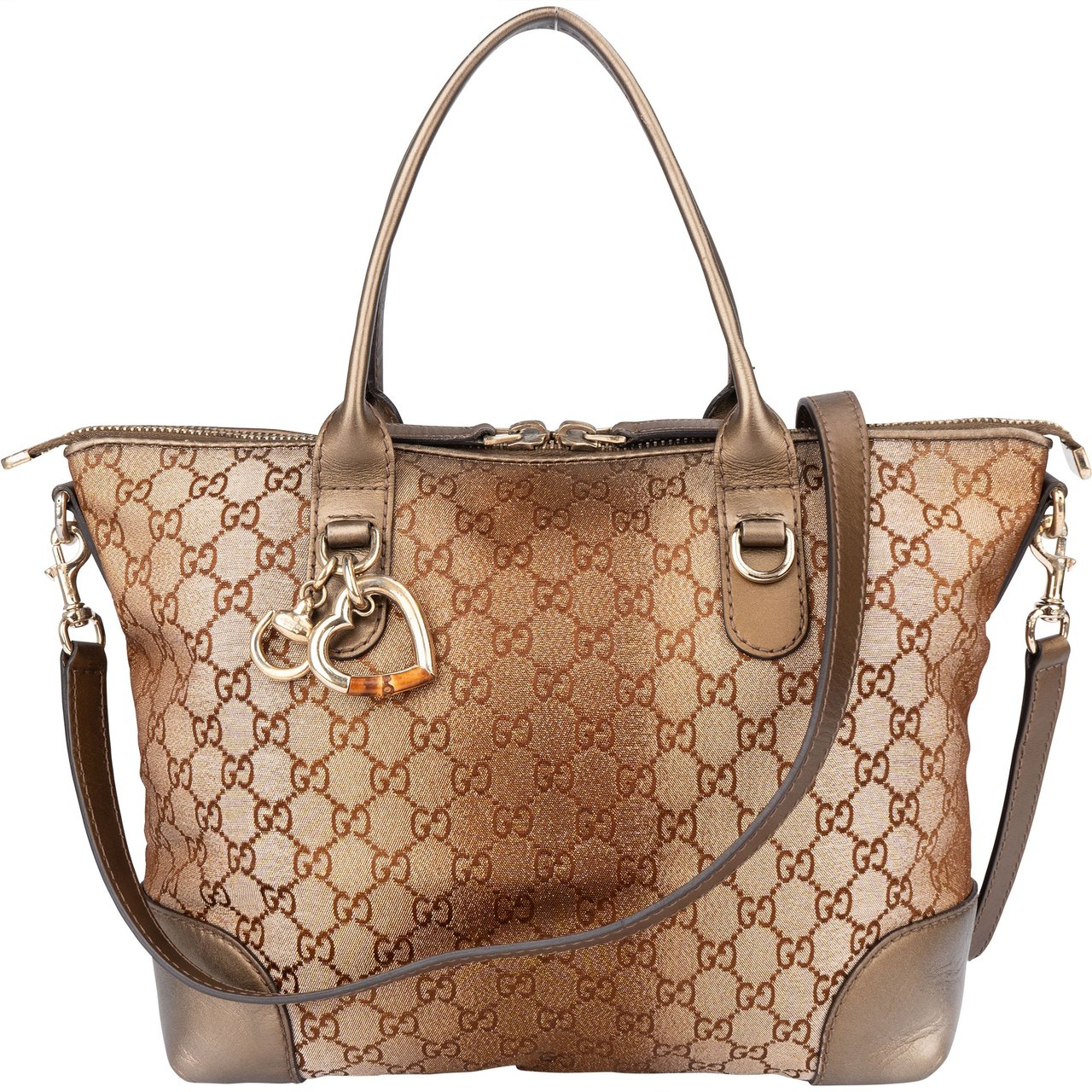Gucci Gucci Shimmering Monogram Charmy Handbag Bruin