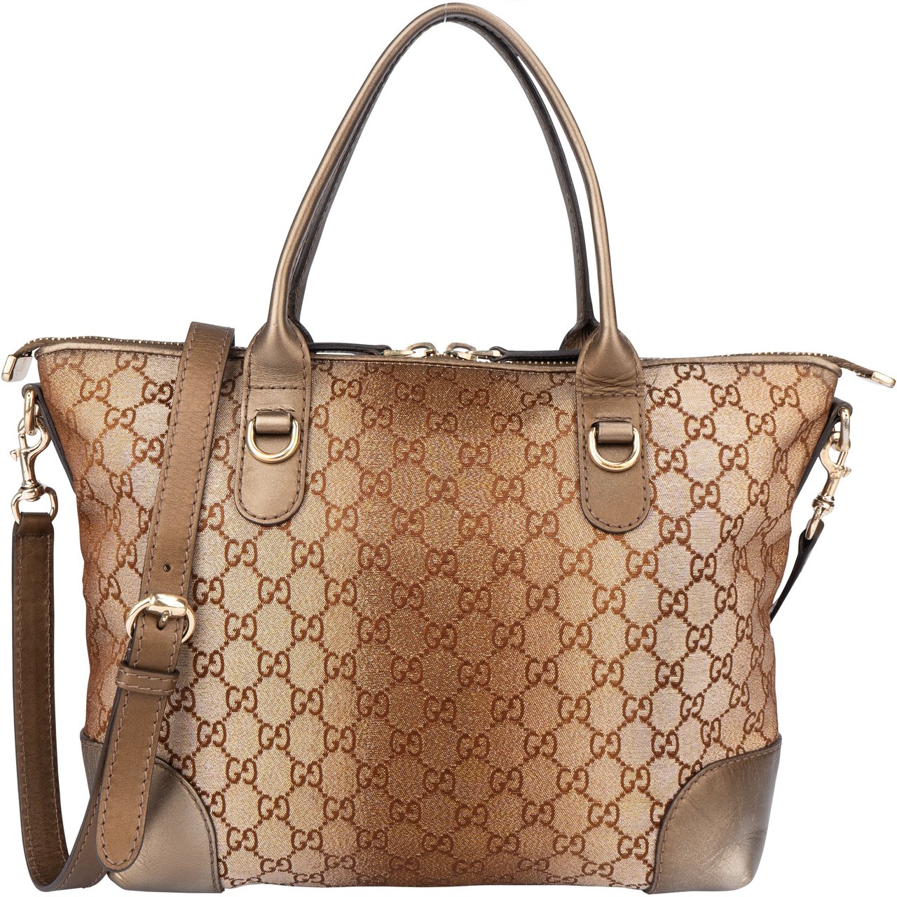 Gucci Gucci Shimmering Monogram Charmy Handbag Bruin