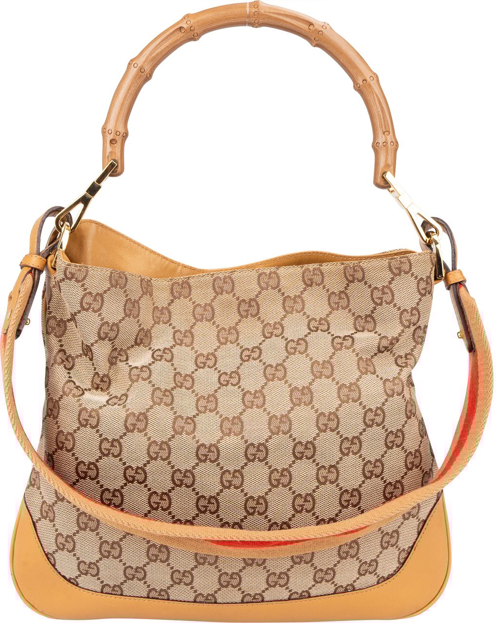Gucci Gucci GG Monogram Bamboo Handbag Bruin