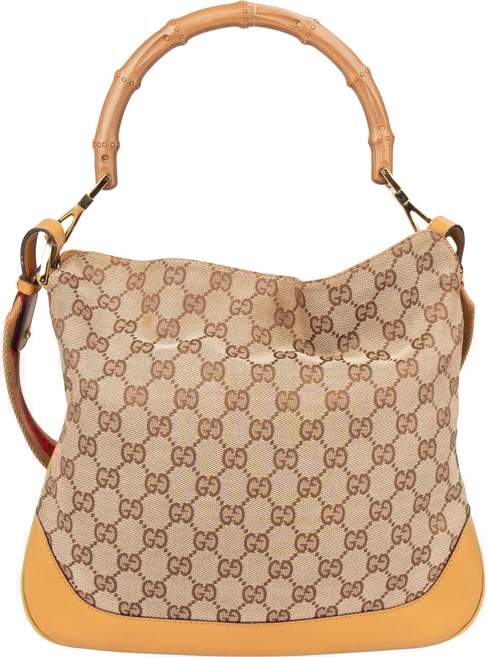 Gucci Gucci GG Monogram Bamboo Handbag Bruin
