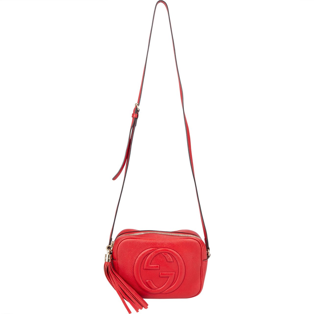 Gucci Gucci Red Leather Soho Crossbody Bag Rood